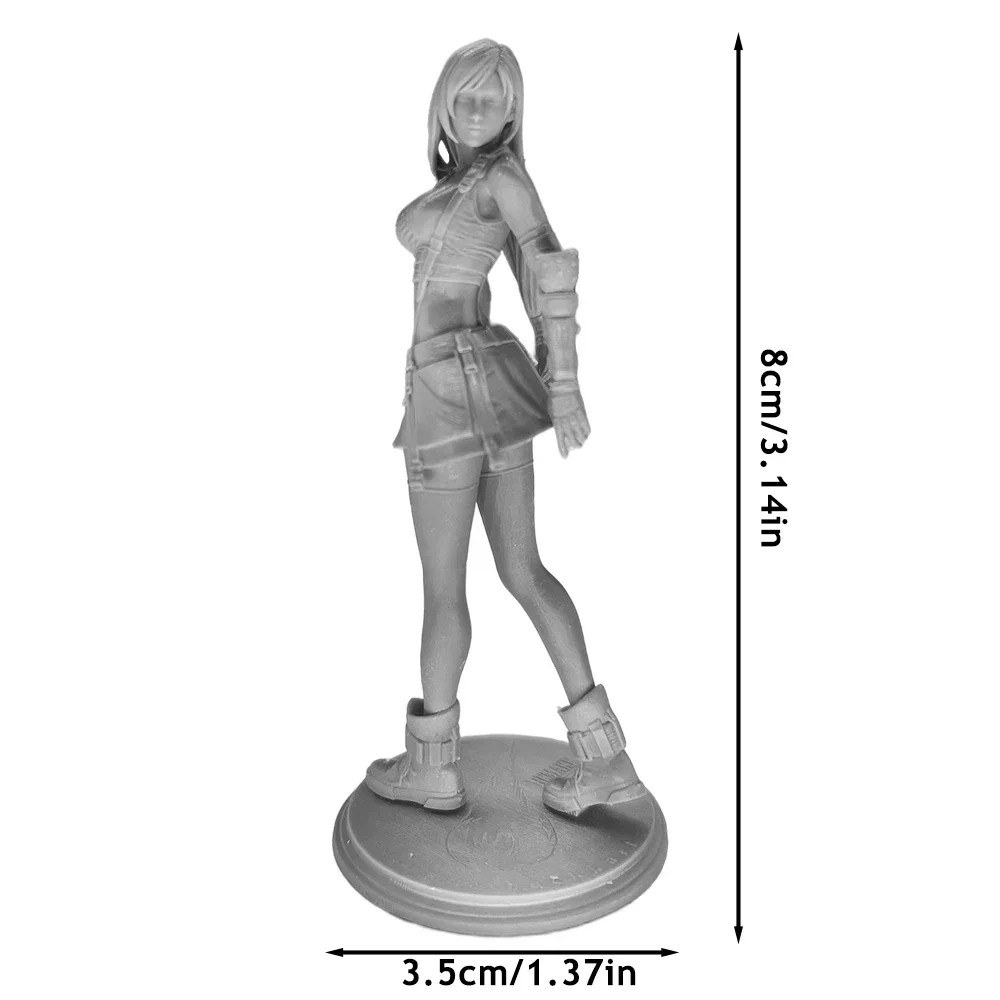 Tifa Anime Figure Miniature Statue 1:24 Resin Model Kit