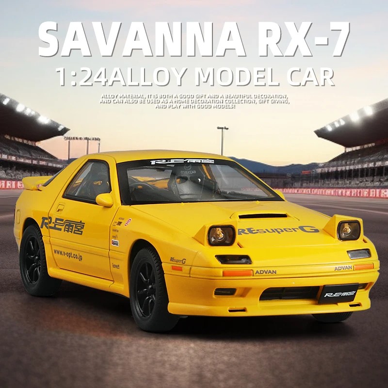 JDM 1:24 Mazda RX7 Initial D Diecast Alloy Model Car