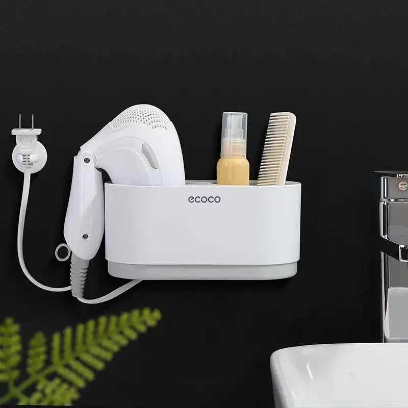 Punch-free BathroomToilet Hair Hanging Solid Hair Dryer Rack