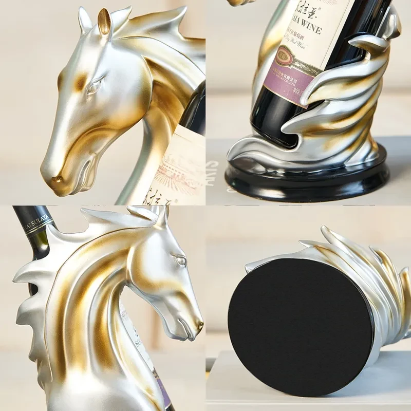 Horse Shape Wine Rack Resin Animal Statue Wine Bottle Holder Display Shelf For Home Wedding Party Romantic Dinner Decor