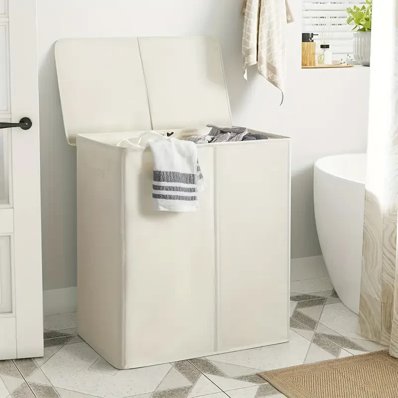 Double Laundry Hamper with Lid