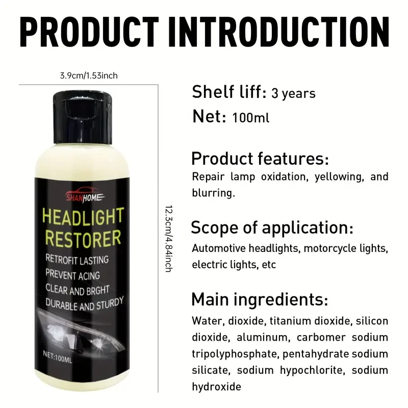 Car Headlight Restoration Polish