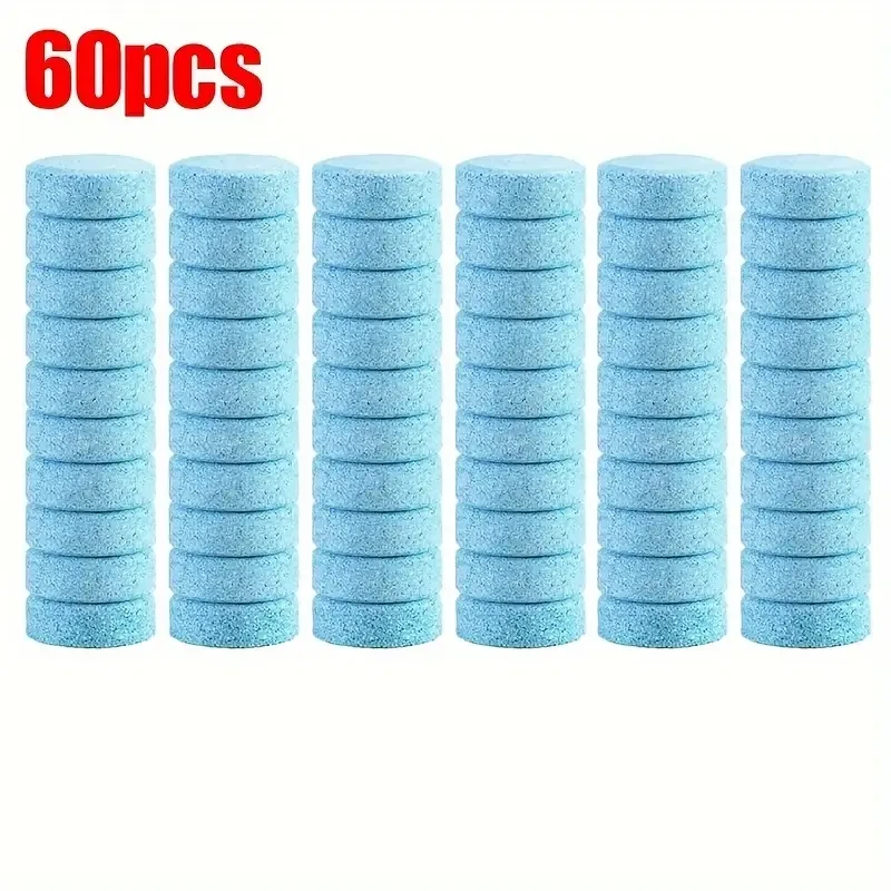 Portable Car Windshield Cleaner  20/60pcs Solid Wiper Essence for Clear Glass & Washer Fluid