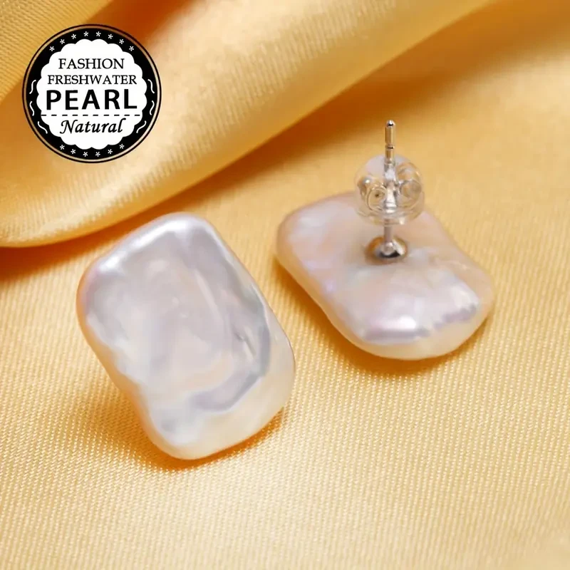 Elegant Baroque Freshwater Pearl Earrings for Women - Vintage Style, 18K Golden Plated, Iron Post