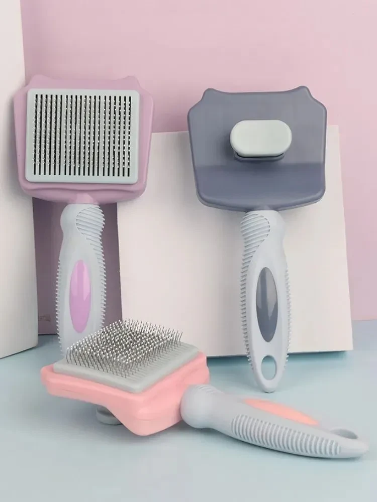 Dog Brush Automatic Pet Hair Remover Self-cleaning Cat Brush Massage Comb For Large Dogs Grooming Hair Knot Opening Pet Products