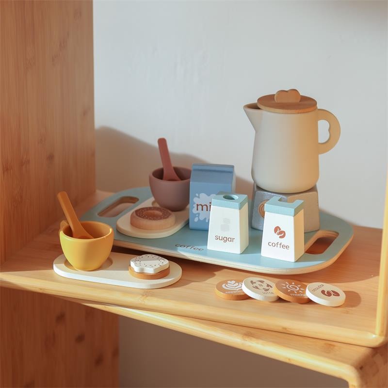 Cognitive Multifunctional Silicone Wooden Saucer Children's Coffee Tableware