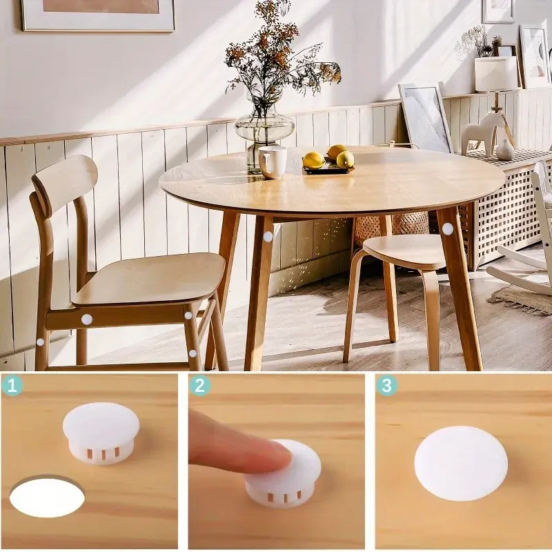 324pcs White Plugs Hole Plastic Hole Plugs Hole Round Plugs