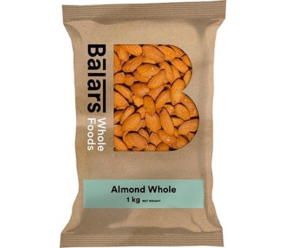 ALMONDS NATURAL WHOLE 1KG (BALARS)
