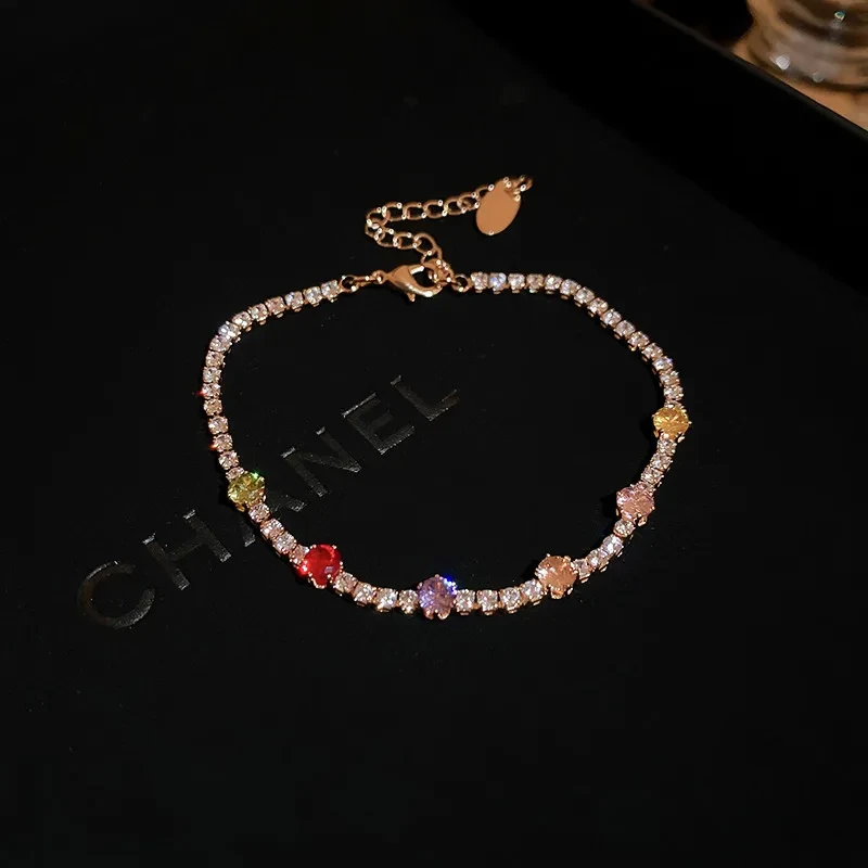 Multicolored Crystal Tennis Bracelet - Elegant Sparkling Jewelry