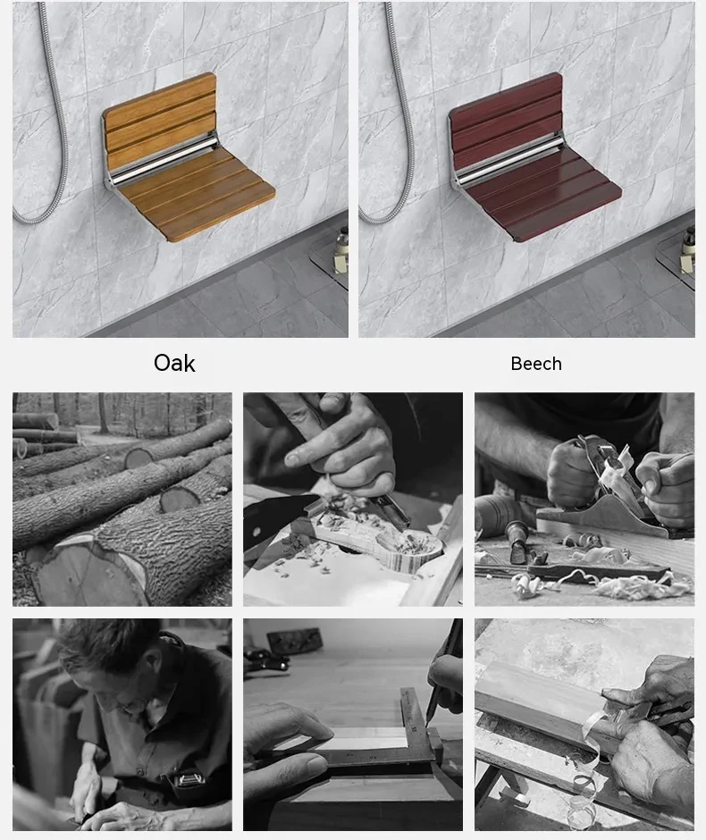 Bathroom Wall-mounted Folding Bath Stool