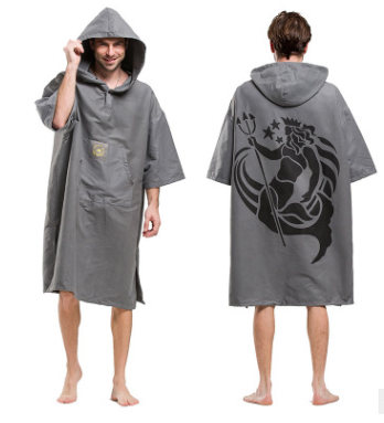 Quick-drying Travel Bath Towel Swim Cape Towel Beach Towel Dressing Robe Cloak Beach Hoodie