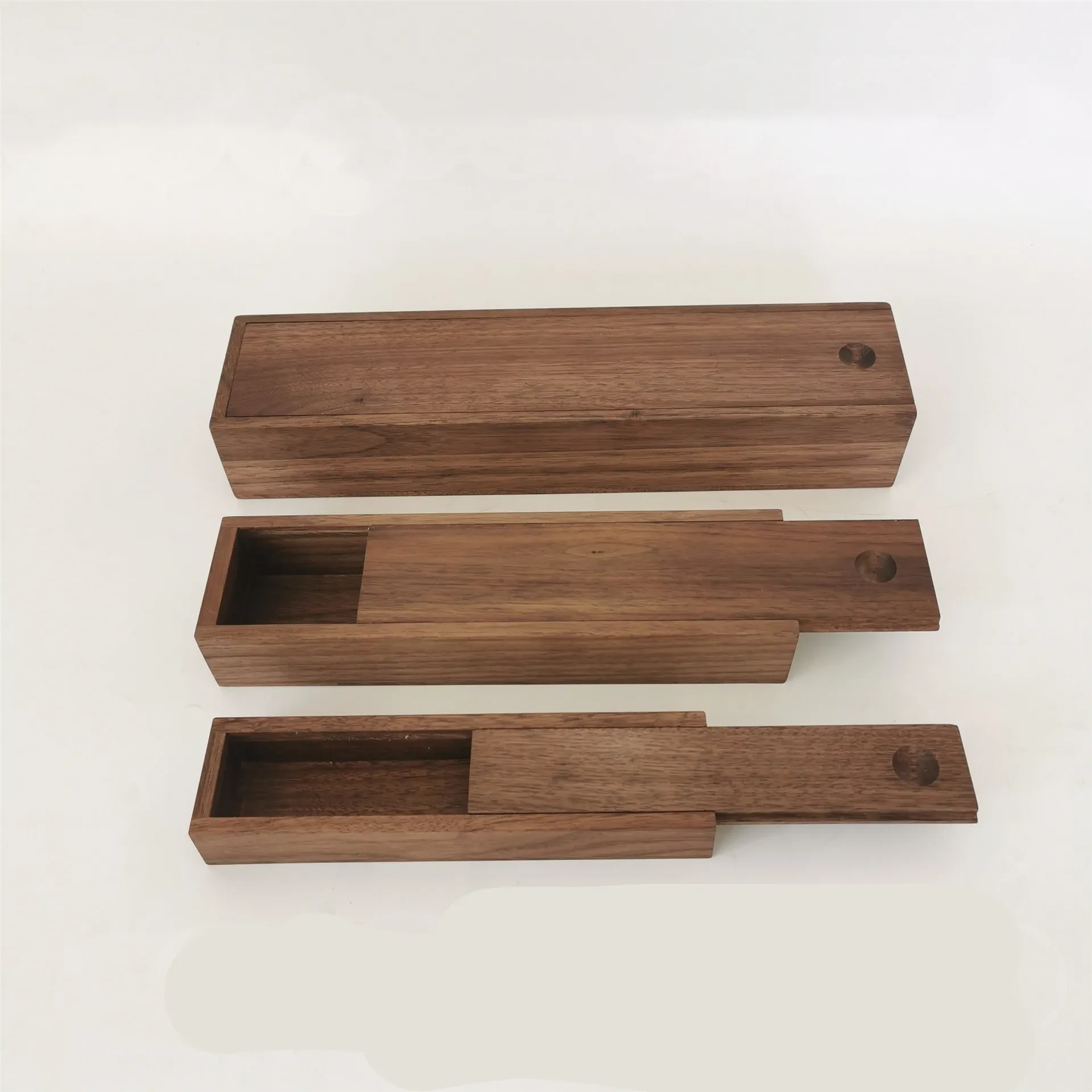 Black Walnut Sliding Cover Wooden Box Packaging Solid Wood Gift Box