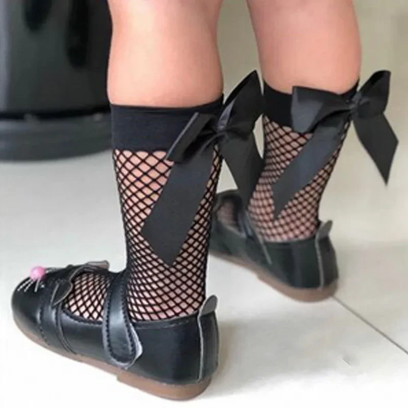 Fishnet Socks With Bow