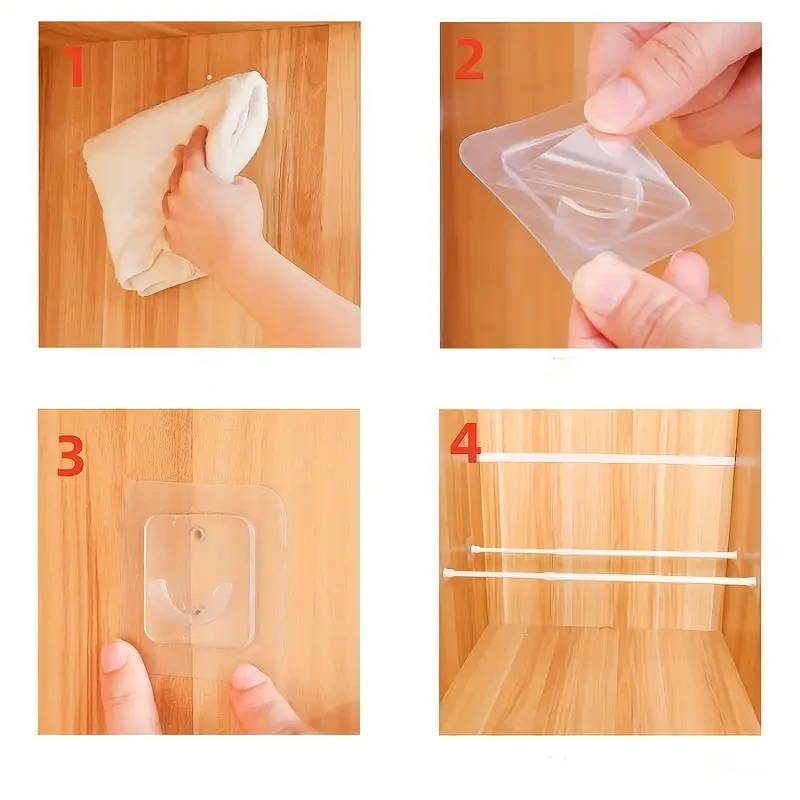 Adhesive Shower Curtain Rod Holders