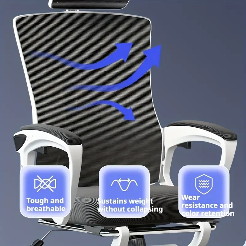 Ergonomic Office Chair With Headrest - Comfortable Computer Desk Chair
