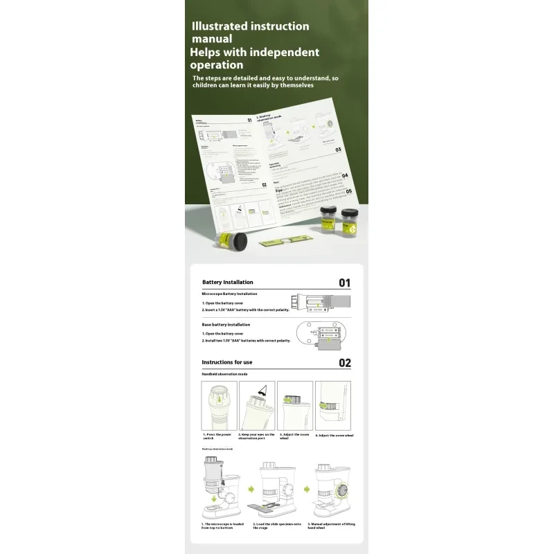 Children's HD Portable Scientific Experiment Handheld Microscope