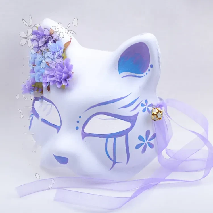 Hand Drawn Anime Fox Cat Mask