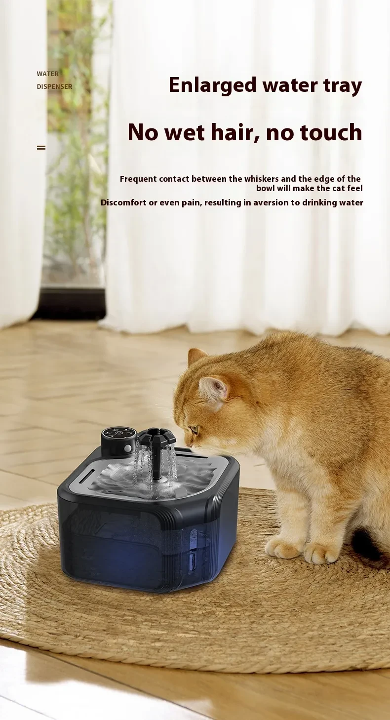 Stainless Steel Pet Water Dispenser Wireless Induction Automatic Water Outlet