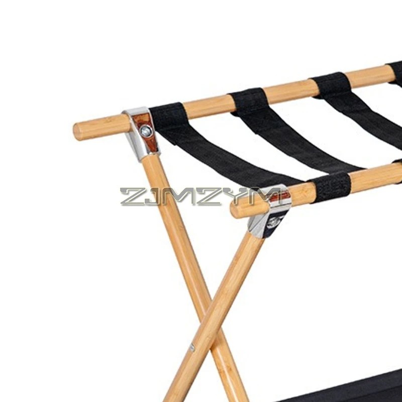 Luggage Rack: Folding Suitcase Stand with Storage Shelf