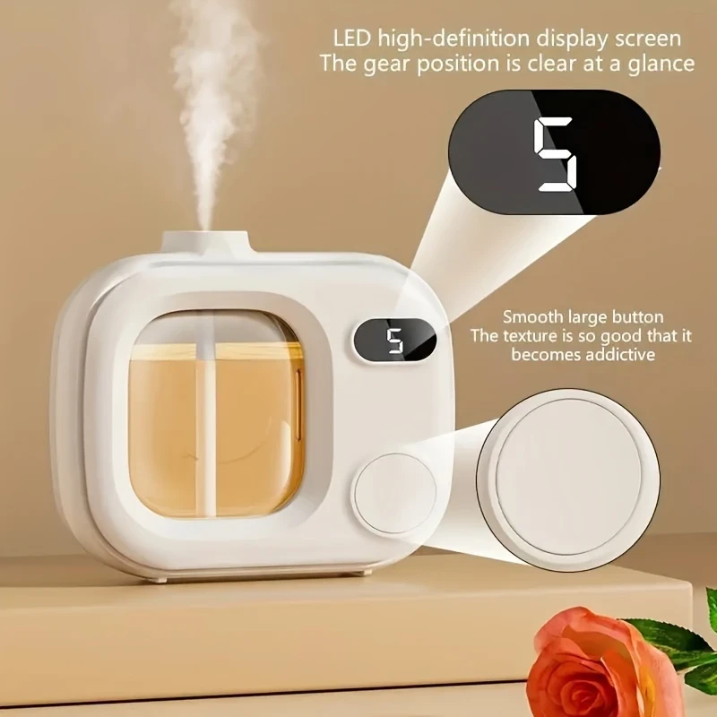 Intelligent Aromatherapy Diffuser with Rechargeable Battery  5-Level Timer, Air Purification for Office & Bedroom
