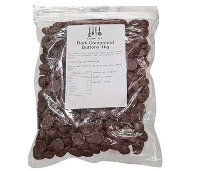 CHOCOLATE BUTTONS DARK COMPOUND 1KG (ESSENTIALS SFCOD004)