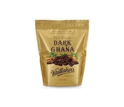 CHOCOLATE DARK GHANA PIPS (72%) 2KG (WHITTAKERS FG0230)