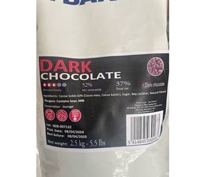 COCOA BELGIUM DARK 52% 2.5KG (BAKELS 5420-20)