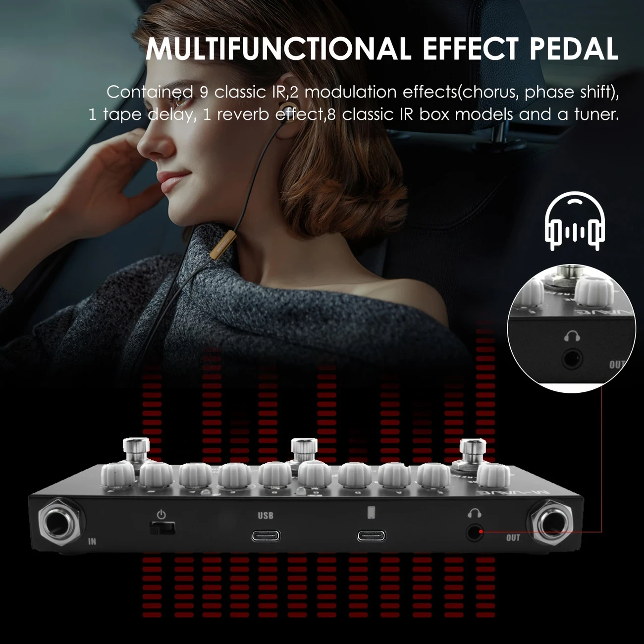 Portable Multifunctional Electric Guitar Effect Pedal