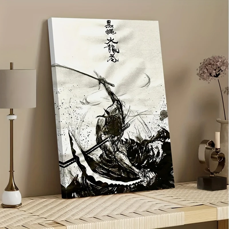 Canvas Print Poster with Wooden Frame Featuring Anime Zoro Art  Premium Gallery-Wrapped Canvas Decor