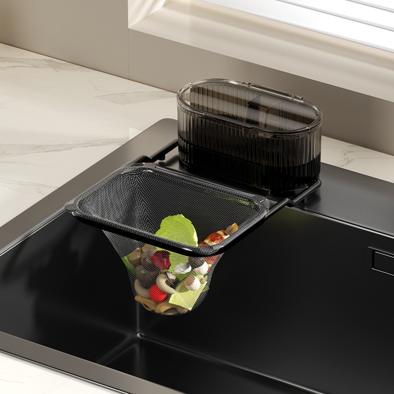 Suction Cup Foldable Kitchen Sink Filter Storage Box