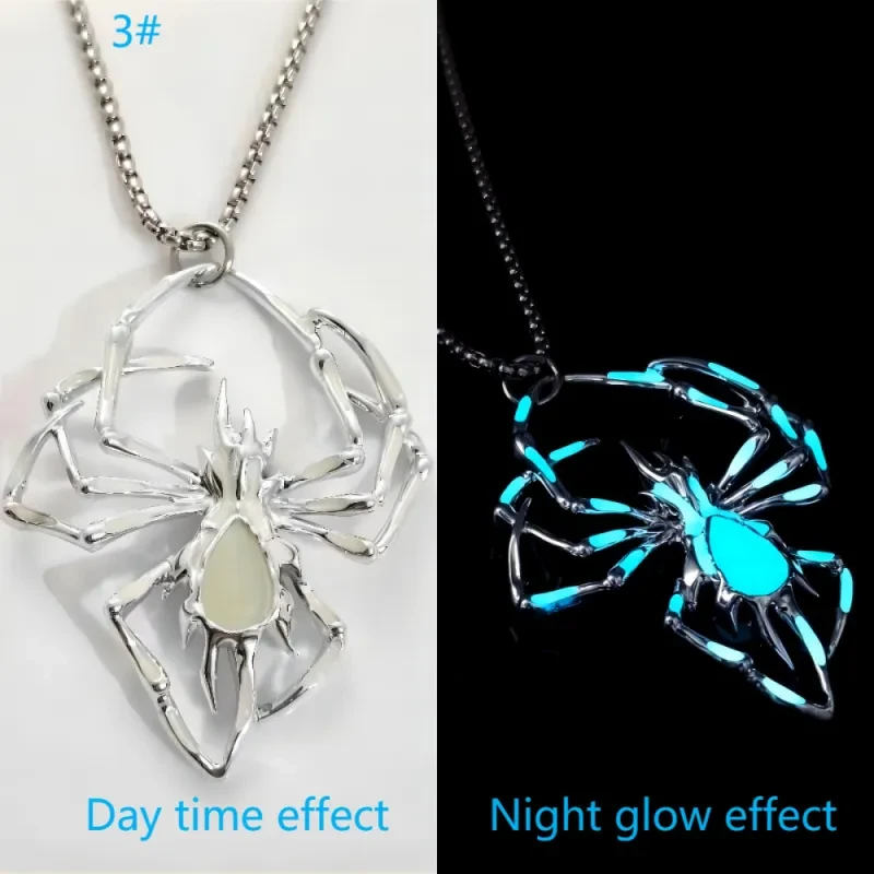 Halloween Creative Stereo Luminous Spider Necklace Jewerly
