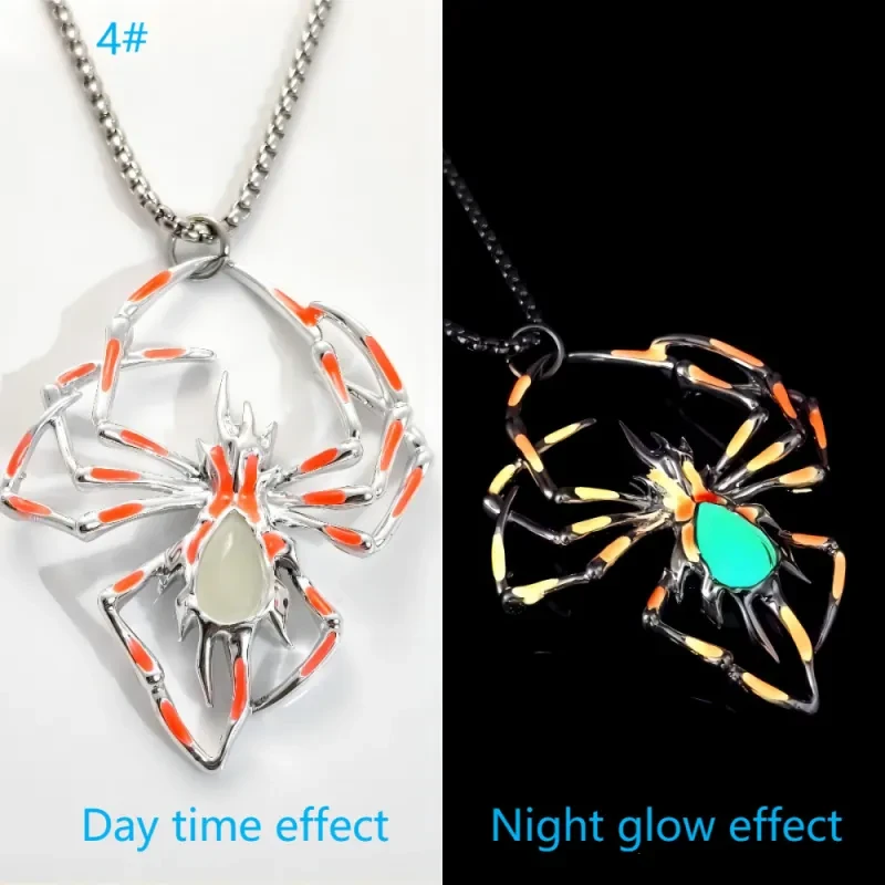 Halloween Creative Stereo Luminous Spider Necklace Jewerly