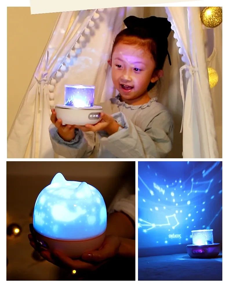 Starry Sky Light Projector Romantic Sky Full of Planet-Shaped Atmosphere Led