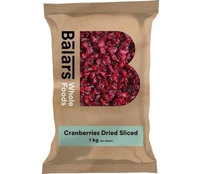 CRANBERRIES DRIED SLICED 1KG (BALARS)