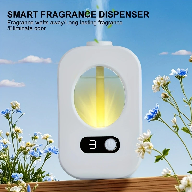 USB Rechargeable Smart Aroma Diffuser and Humidifier Essential Oil Compatible, Quiet Mist with Night Light, Non-Waterproof, Ideal for Home, Office, Bathroom, and Toilet