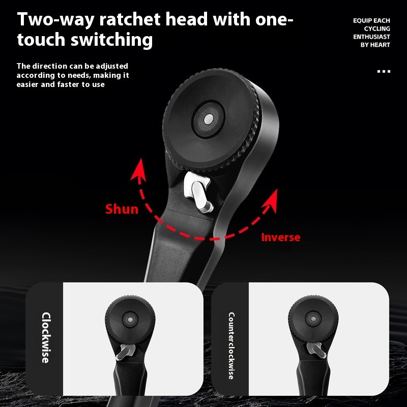 Bicycle Multifunctional Ratchet Spanner Set Quick Release Repair Tool Wrench