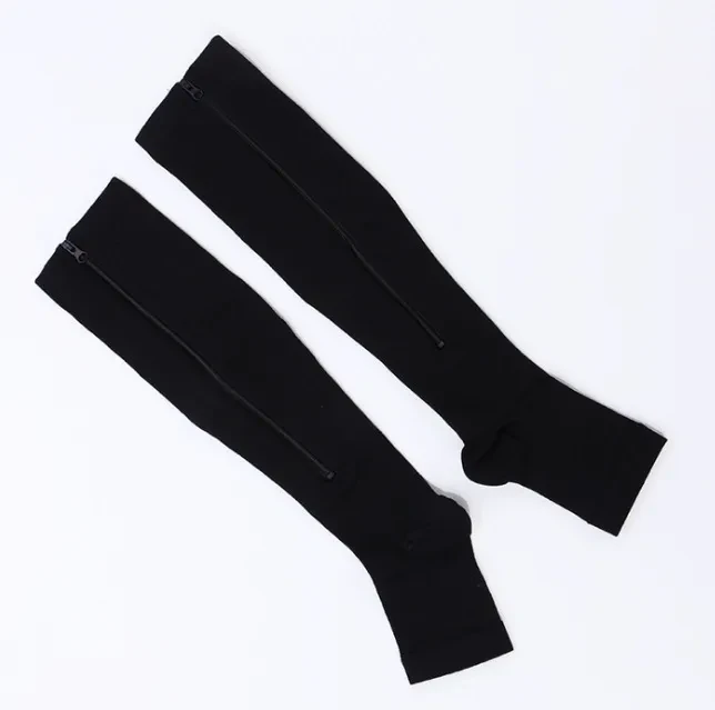 Open Toe Compression Socks With Zipper