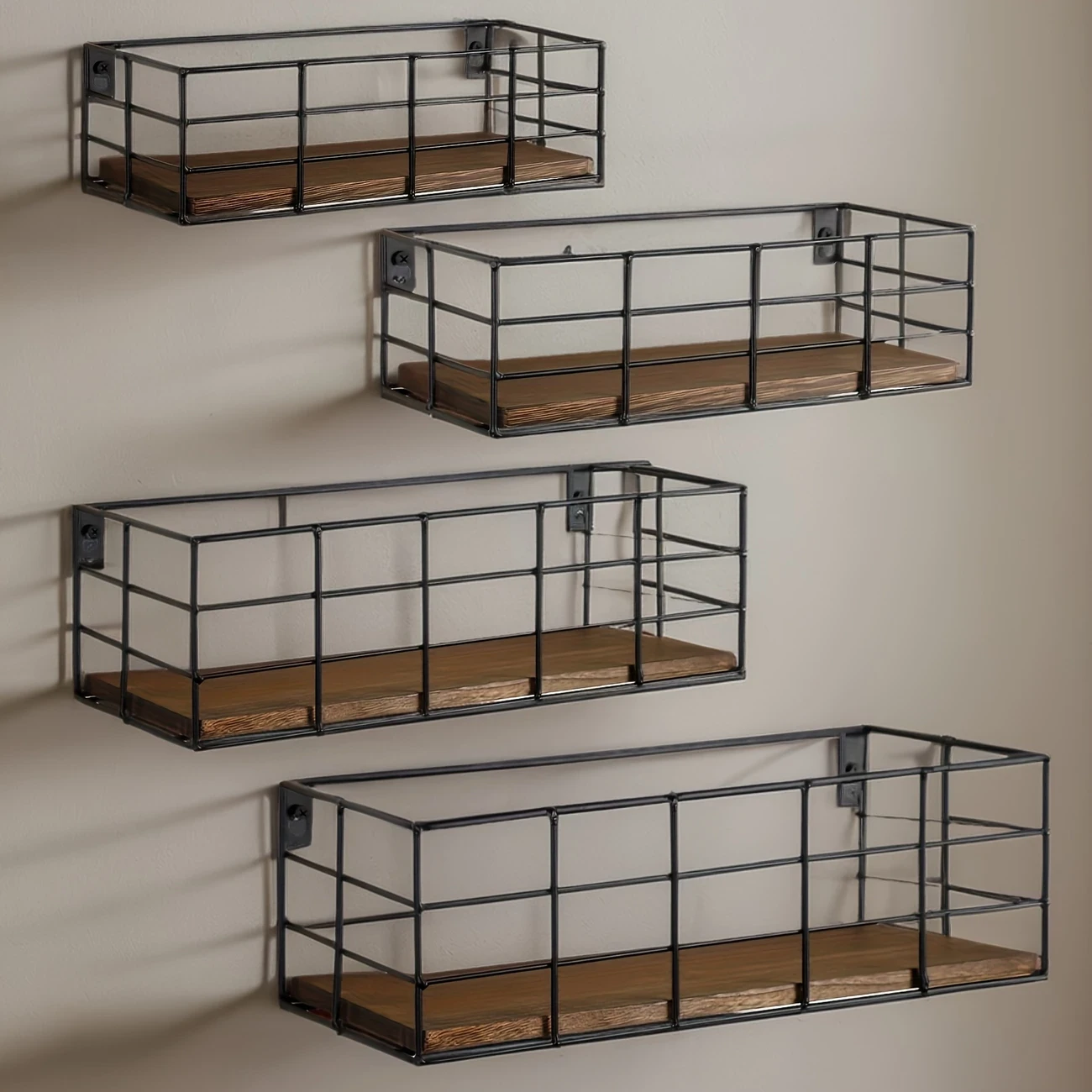 Wall Mounted Storage Rack Set of 4