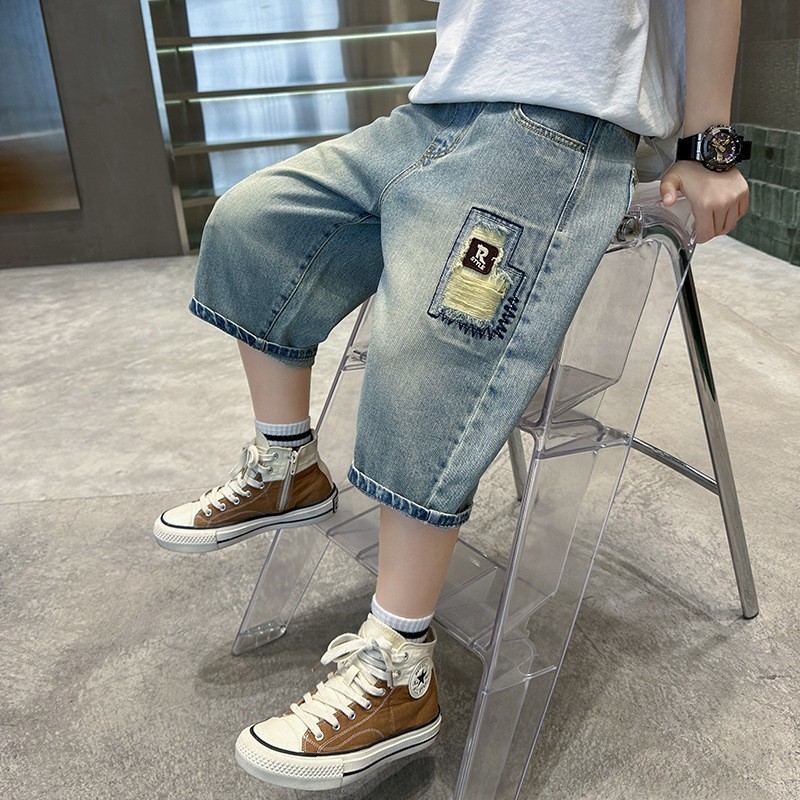 Boy Summer Clothing Shorts Thin Denim