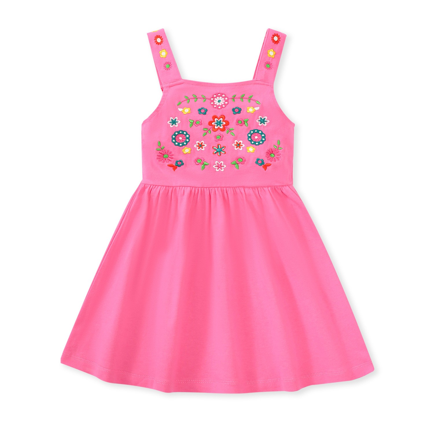 Children's Embroidered Flower Cotton Sleeveless Dress