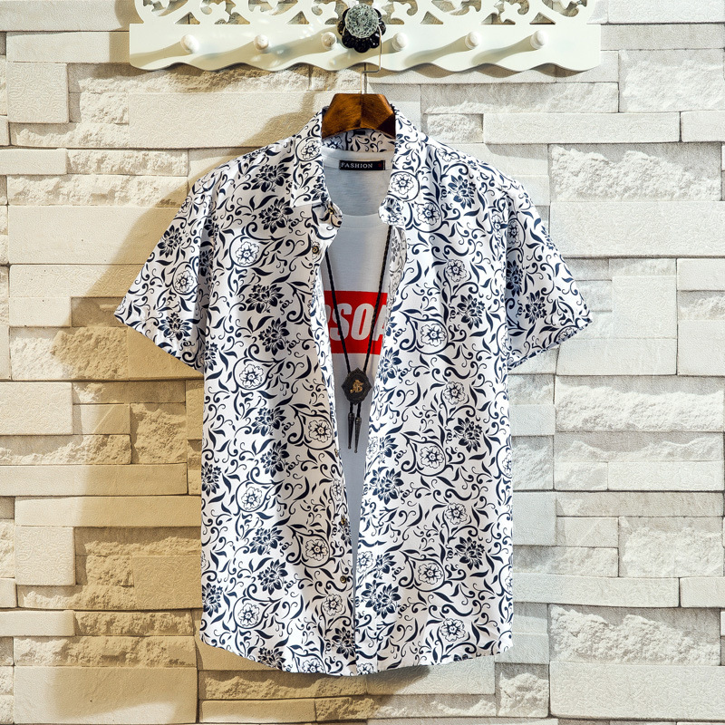 Men's printed outdoor hawaiian print shirt