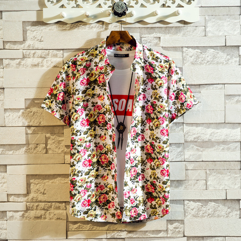 Men's printed outdoor hawaiian print shirt