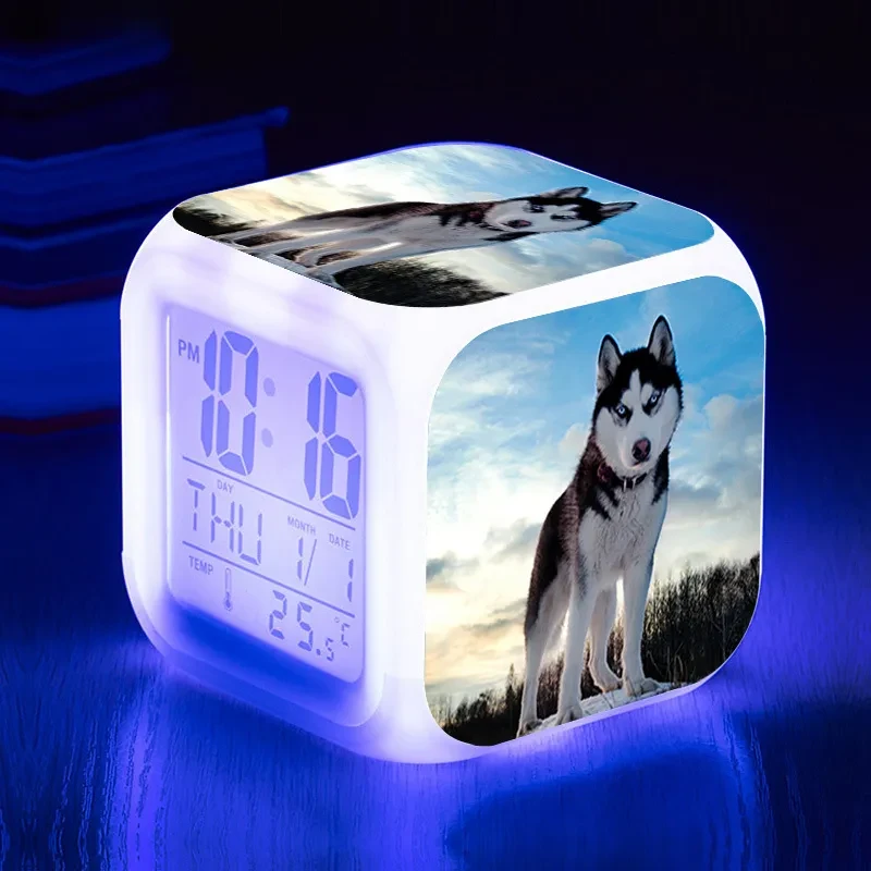 LED alarm clock colorful digital clock Husky