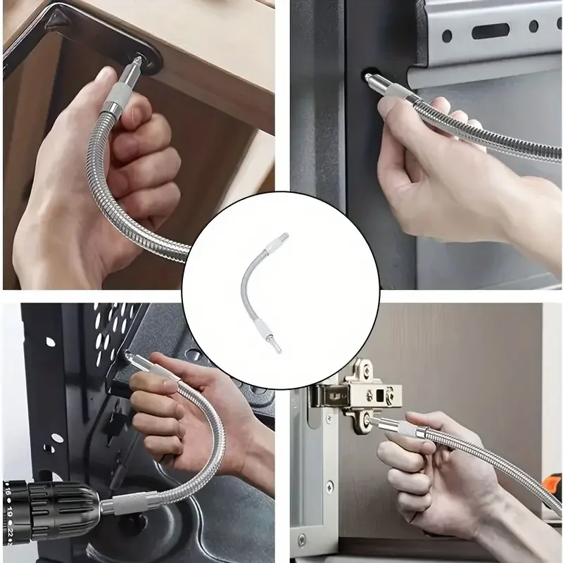 Flexible Electric Drill Shaft - 300mm Multi-Angle Drill Bit Extension with Magnetic Hex Shank for Electric Screwdrivers