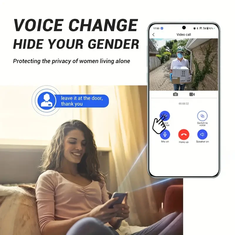 Smart Visual Dingdong Doorbell - 2.4GHz WiFi Wireless Doorbell with HD Night Vision, Two-Way Call, APP Remote Control, and 72-Hour Video Cloud Storage