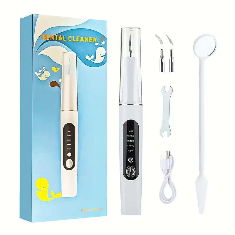 Electric Oral Cleaner Kit - Dental Cleaning and Whitening Flosser with Replaceable Toothbrush Heads