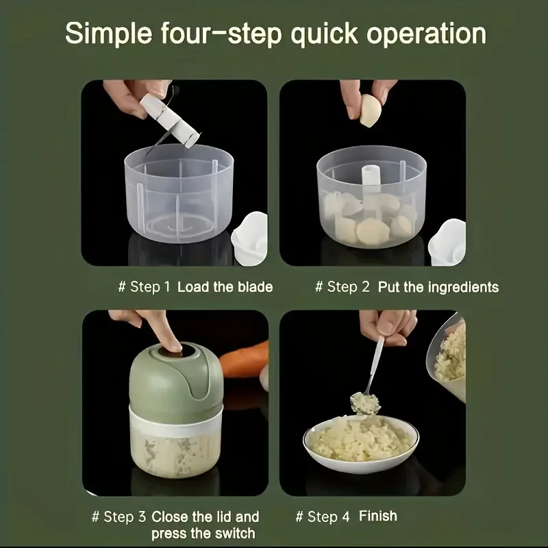 Home Wireless Mini Electric Onion And Garlic Shredder