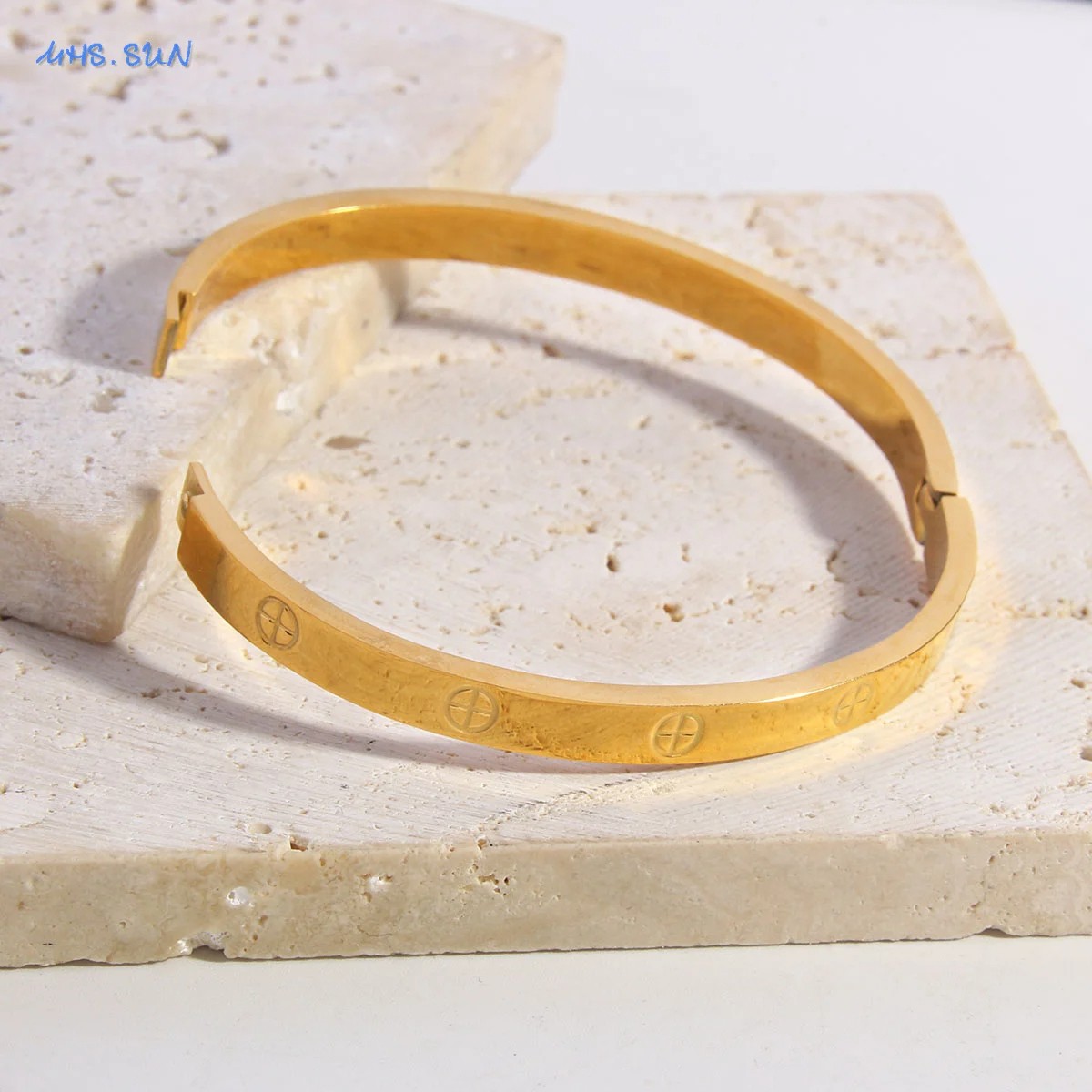MHS.SUN Simple Cross Stainless Steel Bangle