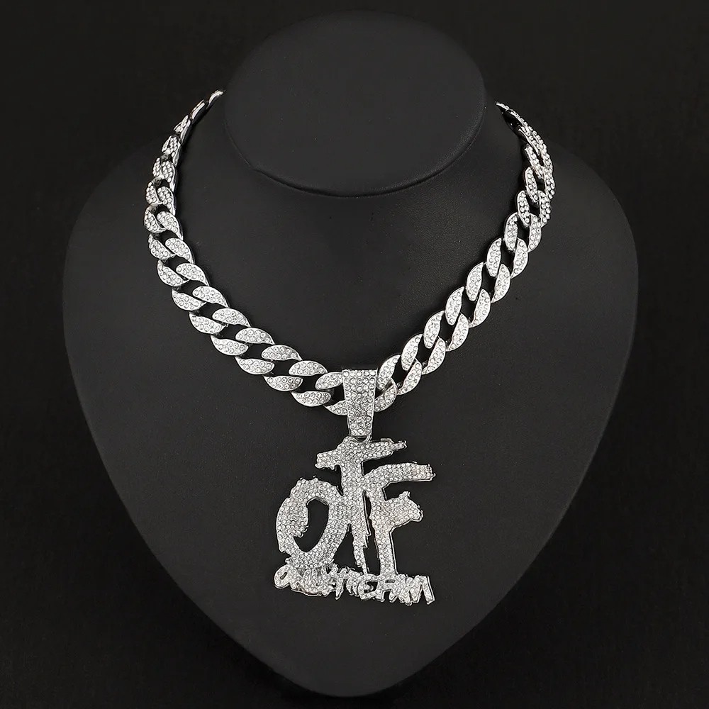 Men's and Women's Hip-Hop OTF Letter Pendant Necklace