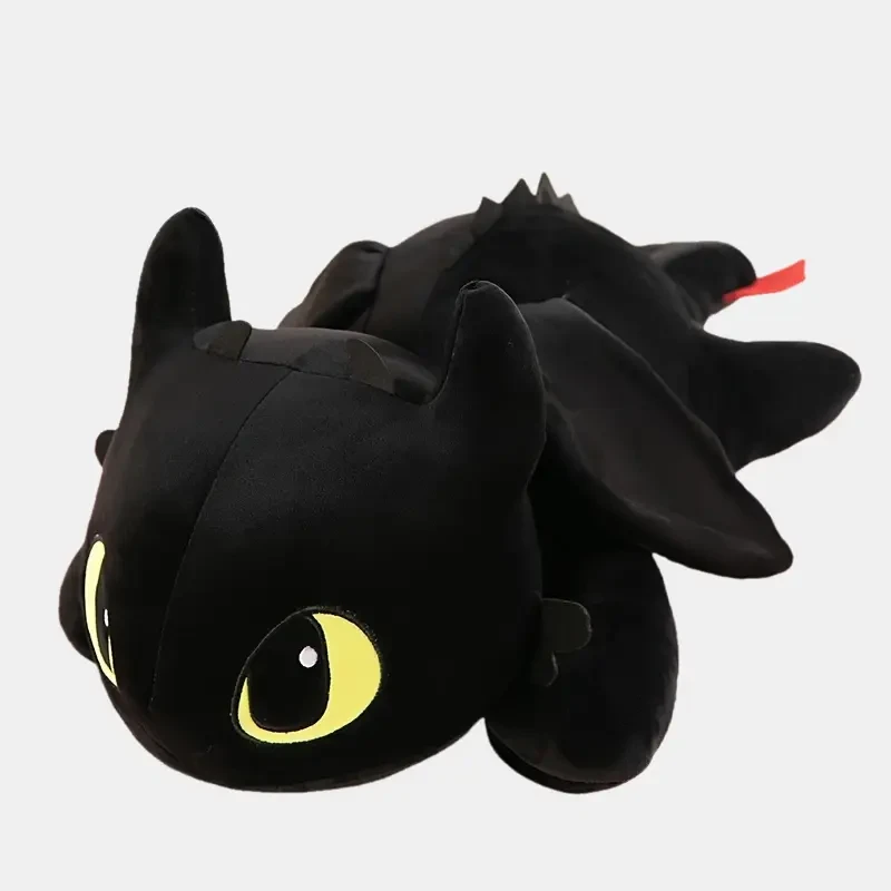 Adorable Dragon Plush Toy  Large White & Black Soft Stuffed Animal with Big Eyes